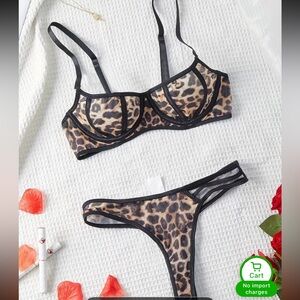 Cheetah Print Lingerie Set